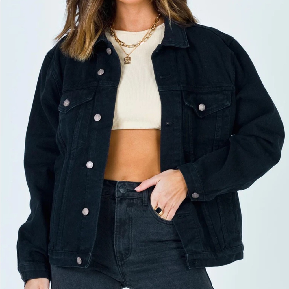 Princess Polly Phoenix Black Denim Jacket